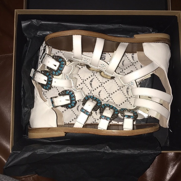 Zadig & Voltaire White Sandals with Blue Accents - Picture 1 of 10